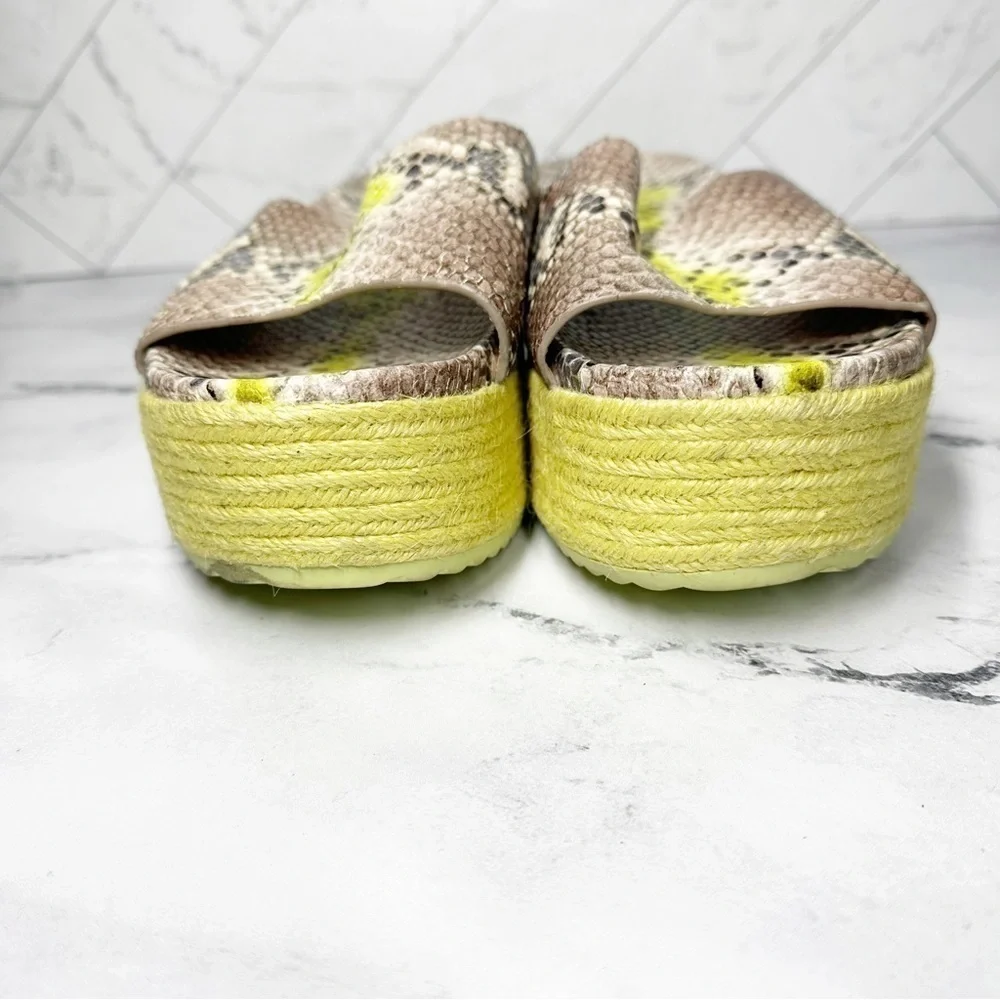 Kate Spade Zia Platform Leather Espadrille Snake Print Size 9 B